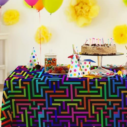 Junliang Neon Maze Tablecloths for Parties and Events