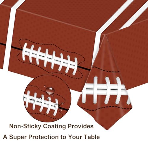 3 Pack Football Themed Tablecloths for Birthday Parties