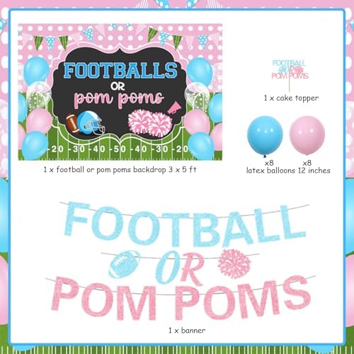 Football Gender Reveal Decorations Set