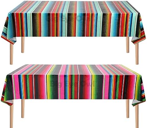 2 Pcs Mexican Fiesta Tablecloth Birthday Party Decorations