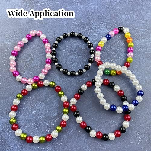 Pearl Beads 800 Pcs 6mm Round Spacer Beads for Jewelry DIY Crafting