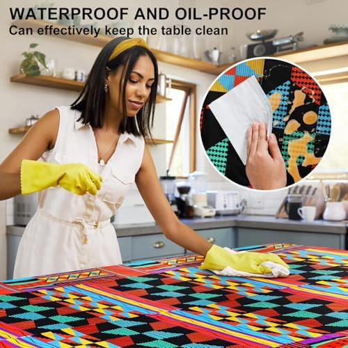Oudain 3 Pack Juneteenth Tablecloths African Kente Print Decor