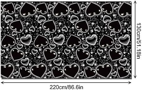 CC HOME Black Butterfly Heart Tablecloth 54x87 Inch