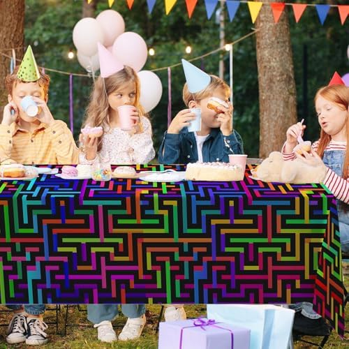 Junliang Neon Maze Tablecloths for Parties and Events