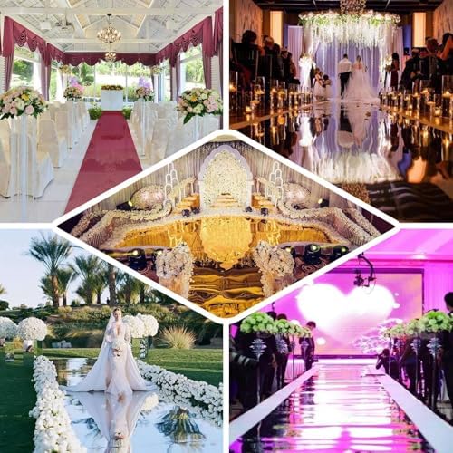 Efavormart 65FT x 3FT Silver Mirrored Wedding Aisle Runner