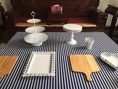 6 Pcs Disposable Black White Stripe Plastic Tablecloths 108x54 Inch Rectangle Tablecovers