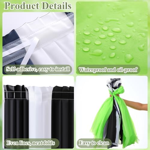 Tegeme 6 Pcs Halloween Black and White Party Decorations