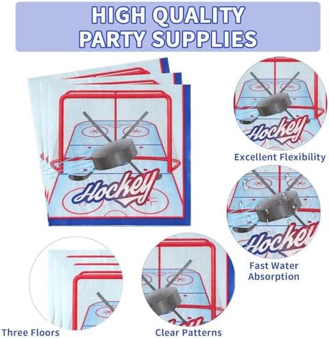 Grencian Hockey Party 96Pcs Plates Napkins Set