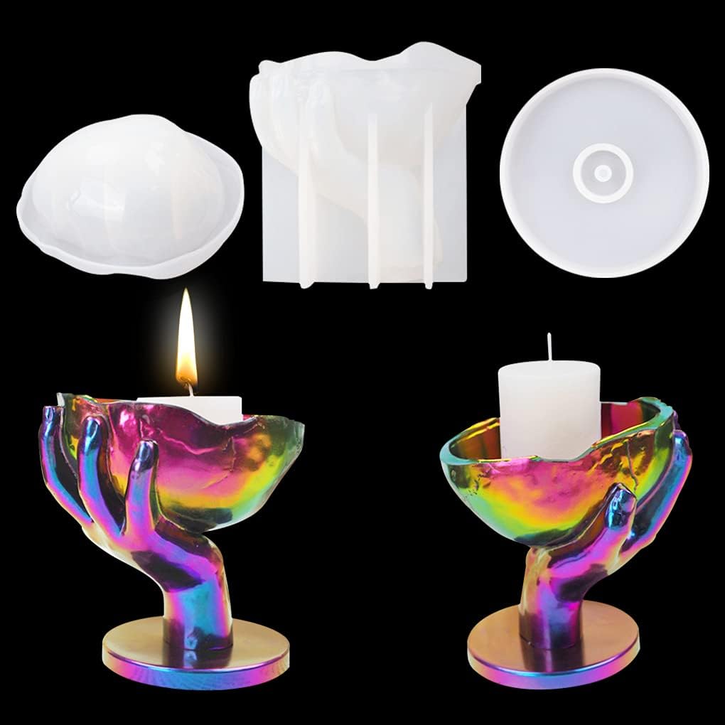 FineInno Resin Casting Mold Set for Candle Holders and DIY Jewelry
