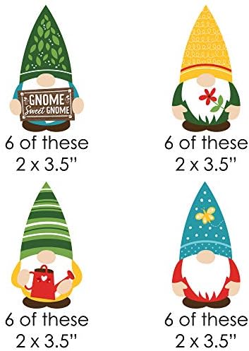 Big Dot of Happiness Garden Gnome Cut Outs - 24 Count DIY Party Supplies