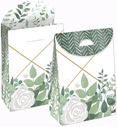 Boho Botanical Greenery Gift Favor Bag Set of 12
