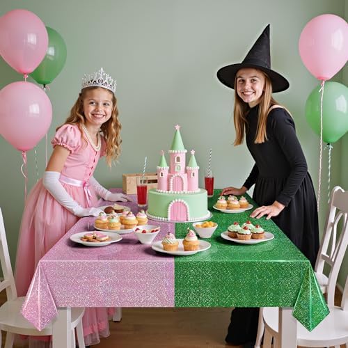 Just Shimmer 1 Pack Holographic Tablecloth 40x108 Green Pale Pink