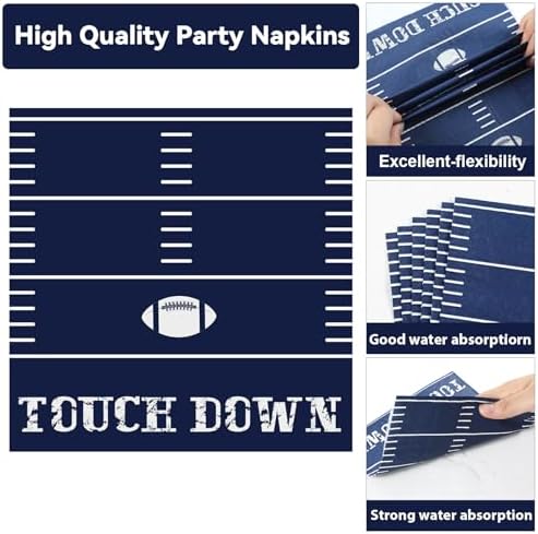 Football Oval Paper Plates 11inch for 25 Guests