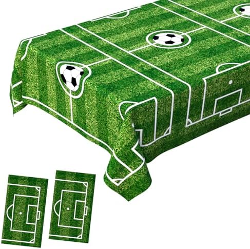 2 Pack Soccer Themed Tablecloths 54x108 In