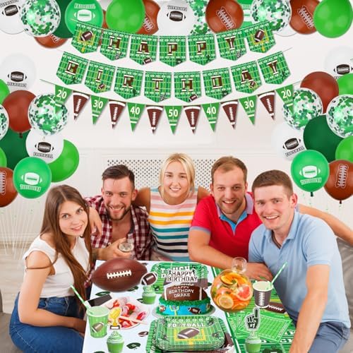 243 Pack Football Party Supplies for 20 Guests