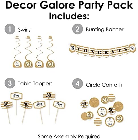 Big Dot of Happiness 50th Wedding Anniversary Party Pack Decor