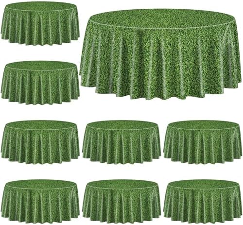 9 Pcs Green Grass Tablecovers Soccer Party Decorations 84x84 Inch