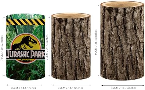 Dinosaur And Tree Bark Cylinder Covers Set 3 Sizes