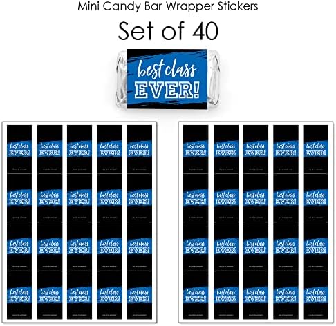Big Dot of Happiness Reunited Blue Mini Candy Bar Wrappers 40 Count