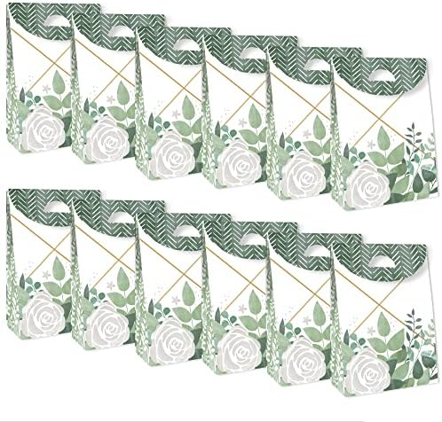 Boho Botanical Greenery Gift Favor Bag Set of 12