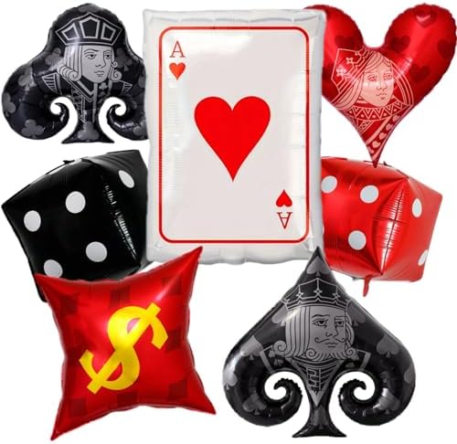 Poker Casino Balloons Decor Set for Parties