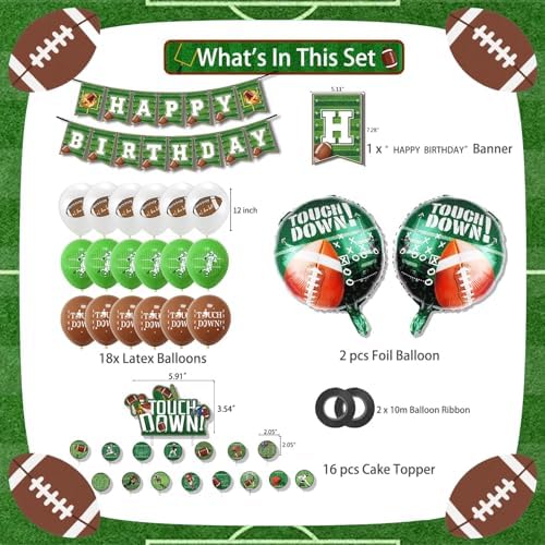 120-Piece Football Birthday Party Decorations Set
