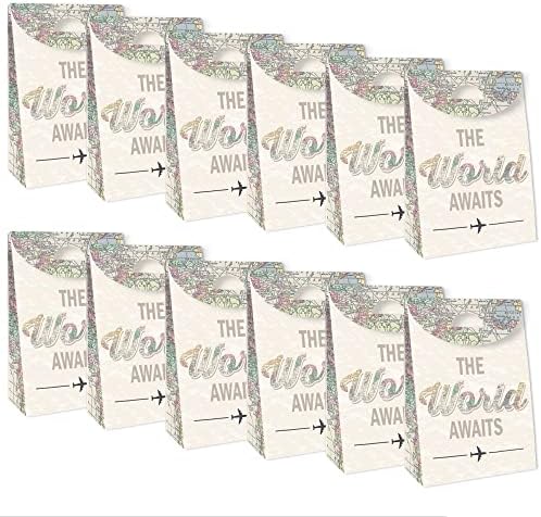 Big Dot of Happiness Travel Themed Gift Favor Bags Set of 12