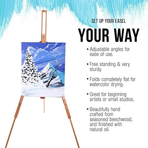 US Art Supply Harbor 72 Adjustable Wood Artist Easel Stand