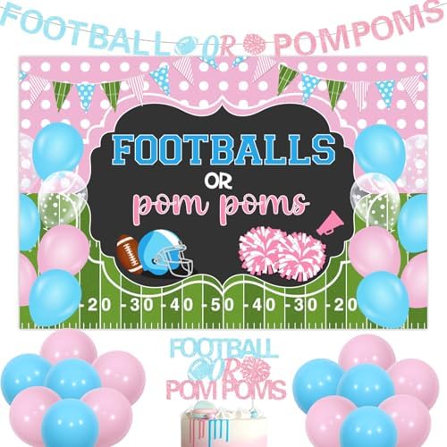 Football Gender Reveal Decorations Set