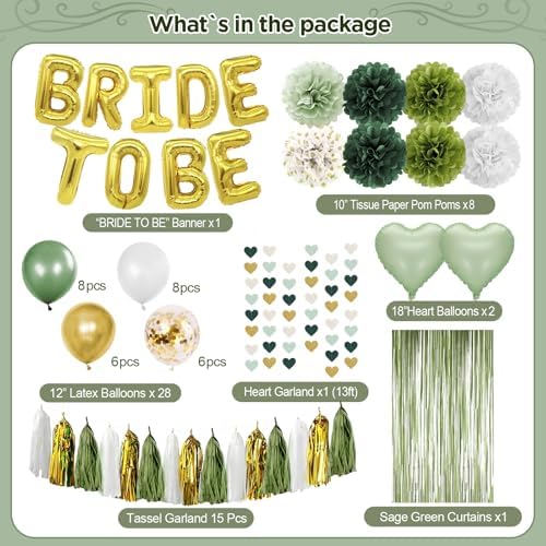 Sage Green Bachelorette Party Decorations