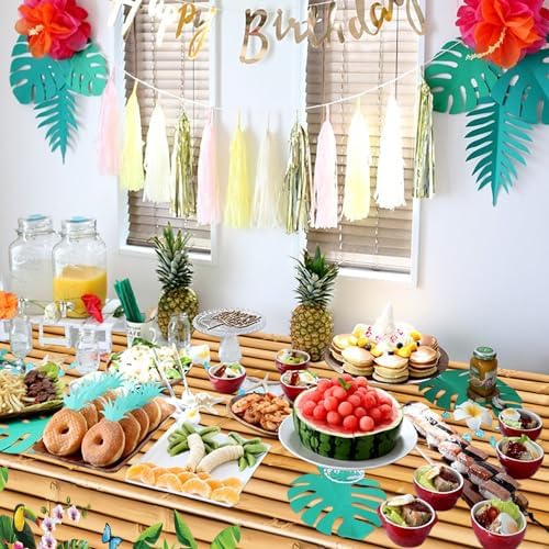 8Pcs Hawaiian Party Tablecloths - 51 x 866 Inch Luau Decor