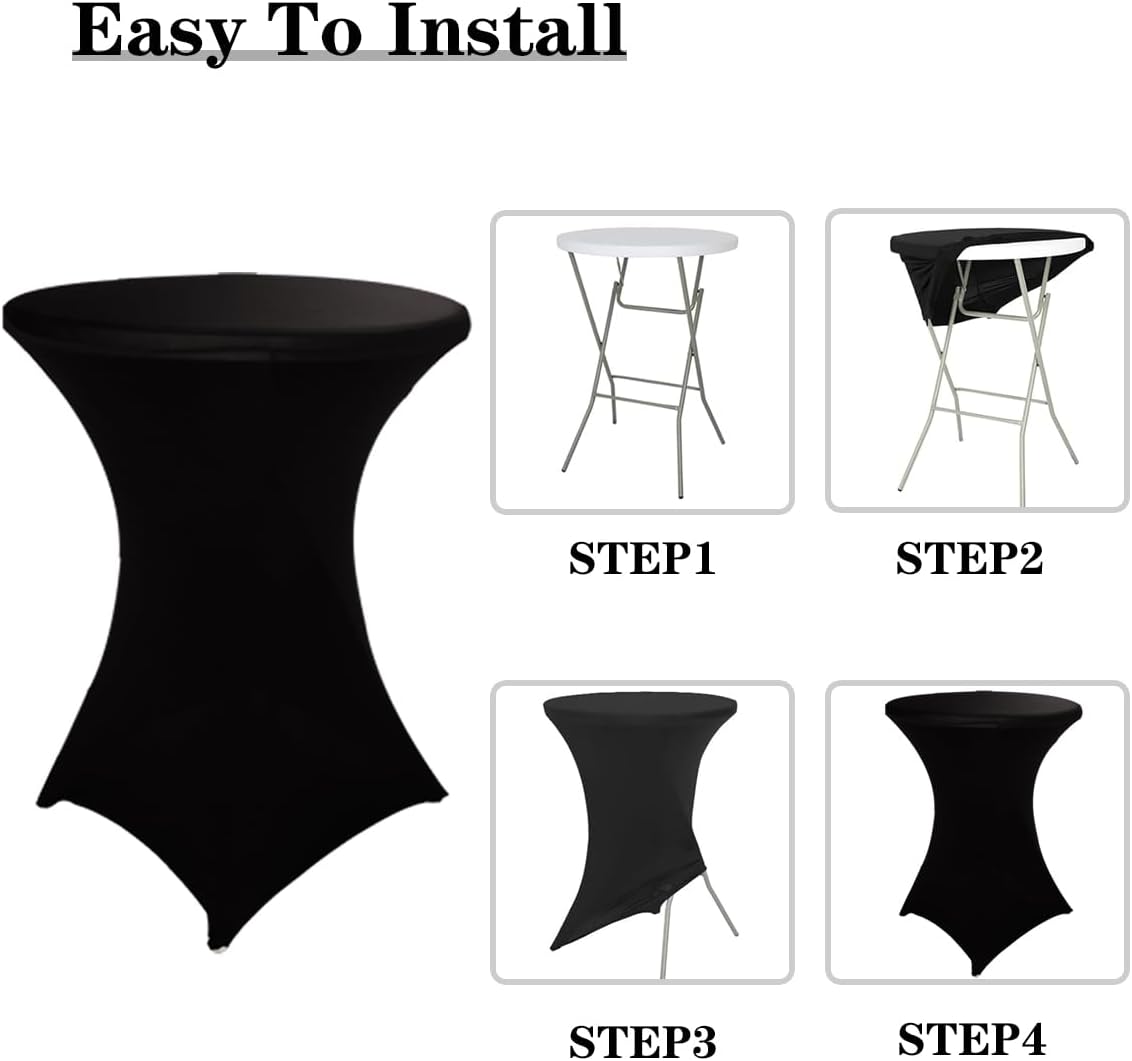 HAORUI Spandex Table Covers 2 Pack for Round Tables