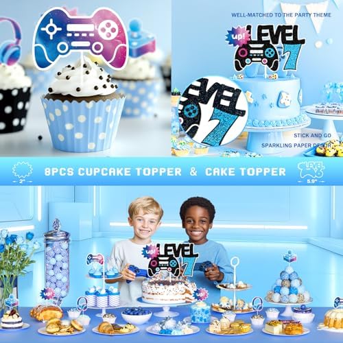 Costova Video Game 7th Birthday Decorations Set
