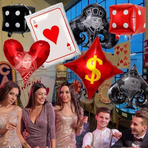 Poker Casino Balloons Decor Set for Parties