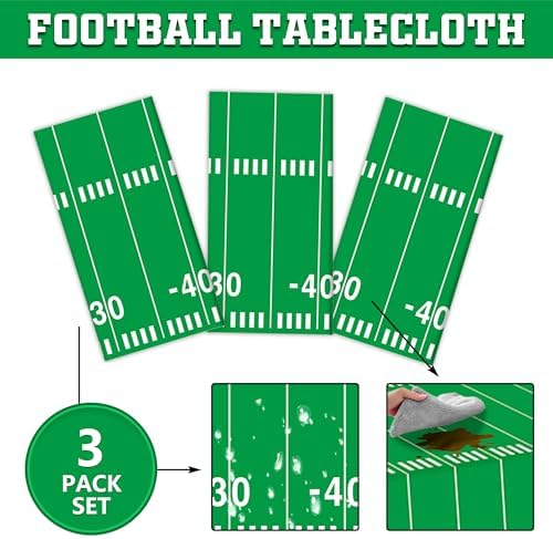 Football Party Decorations 54 X 108 Inch Tablecloth 3 Pack