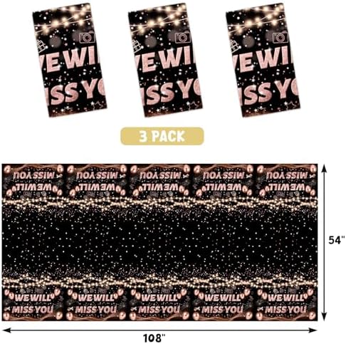 WorldBazaar Retirement Tablecloth 3PCS Rose Gold