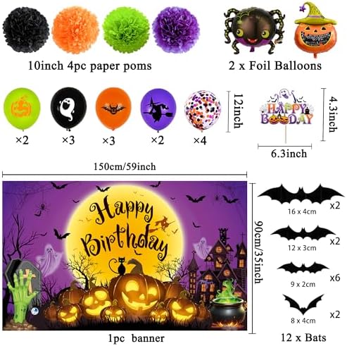 Trgowaul Halloween Birthday Party Decor Set 50pcs