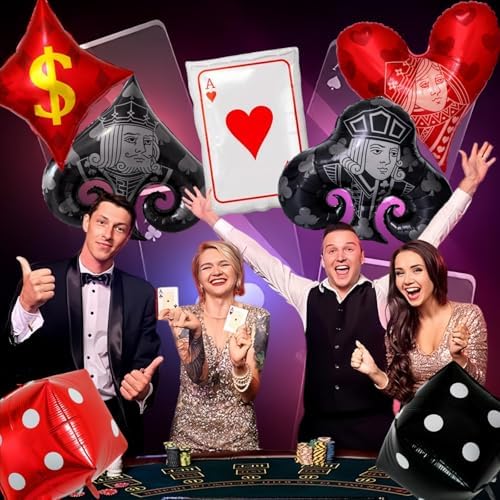 Poker Casino Balloons Decor Set for Parties