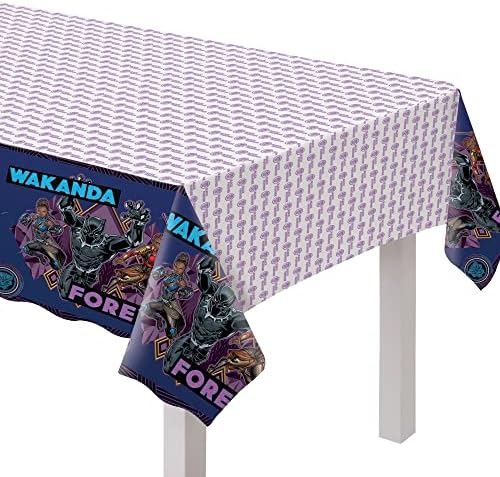 Amscan Black Panther Wakanda Forever Table Cover 54x96