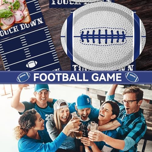 Football Oval Paper Plates 11inch for 25 Guests