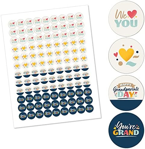 Happy Grandparents Day Round Candy Sticker Favors 108 Stickers