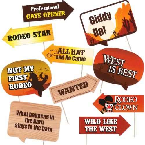 Western Cowboy Party Decorations Kit with Backdrop and Props