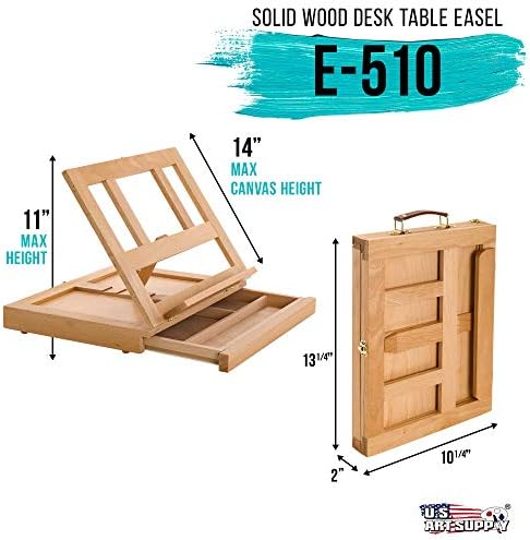 US Art Supply Solana Adjustable Wood Art Easel