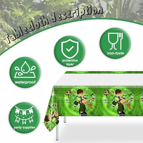 2 Pack Ben Birthday Plastic Table Covers for Kids