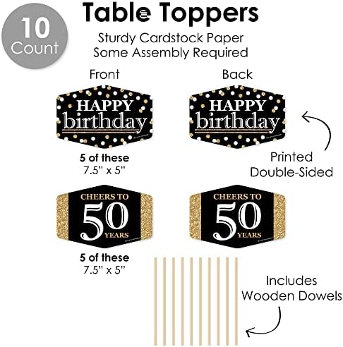 Big Dot of Happiness 50th Birthday Gold Party Decor Kit
