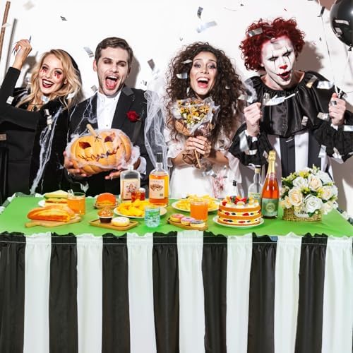 Tegeme 6 Pcs Halloween Black and White Party Decorations