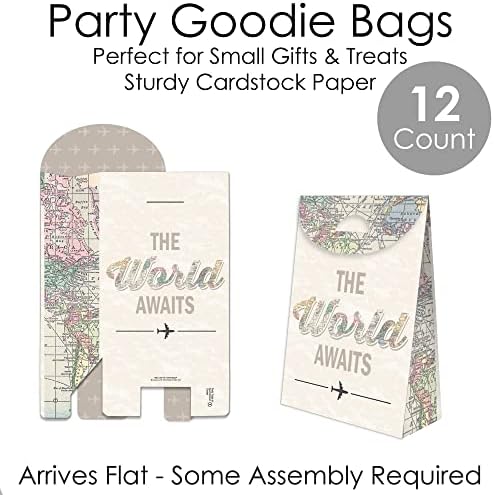 Big Dot of Happiness Travel Themed Gift Favor Bags Set of 12