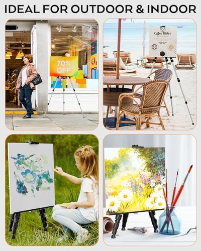 Nicpro 2 Pack Silver Adjustable Art Easel with Bag