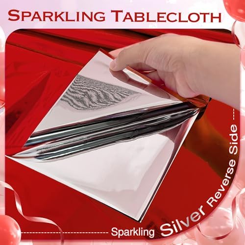4pcs Red Foil Tablecloth 54x72 Inch Party Decor