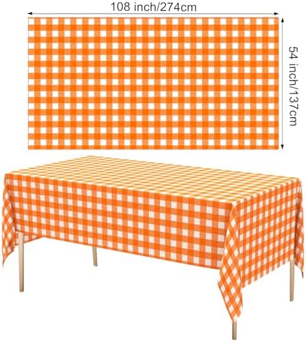 6 Pcs Disposable Plaid Tablecloth for Picnic and Events